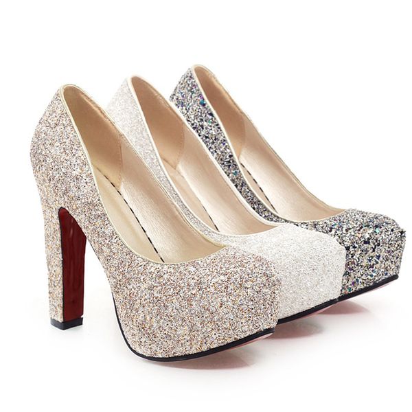 j&k 2019 new brand high heels glitter wedding shoes pumps sequine fashion thick heel platform shoe woman big size 32-43 t200525, Black
j&k 2019 new brand high heels glitter wedding shoes pumps sequine fashion thick heel platform shoe woman big size 32-43 t200525, Black