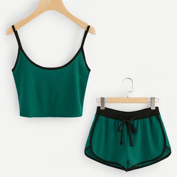 gym sport suits new women sleeveless crop cami blouse+cord shorts outfit set sports suit sport-wear sets, Black;blue
gym sport suits new women sleeveless crop cami blouse+cord shorts outfit set sports suit sport-wear sets, Black;blue
