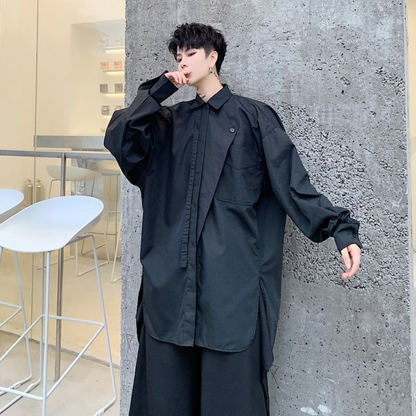 s-6xl2020 black irregular flap silhouette flapping art shirt popular men's slits white shirt, White;black
s-6xl2020 black irregular flap silhouette flapping art shirt popular men's slits white shirt, White;black