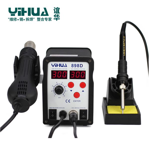 yihua 898d double led digital display soldering iron rework station smd air soldering station 2 in 1
yihua 898d double led digital display soldering iron rework station smd air soldering station 2 in 1