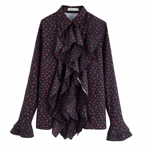 women elegant turn down collar floral print business shirts office lady wear blouses cascading ruffles chic chemise shirt ls6125, White
women elegant turn down collar floral print business shirts office lady wear blouses cascading ruffles chic chemise shirt ls6125, White