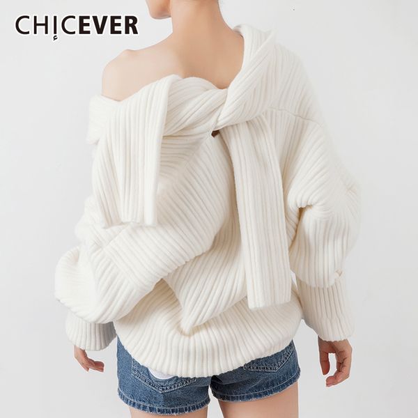 chicever korean lace up knitting women's sweater slash collar off shoulder long sleeve female sweaters 2019 autumn fashion new, White;black
chicever korean lace up knitting women's sweater slash collar off shoulder long sleeve female sweaters 2019 autumn fashion new, White;black