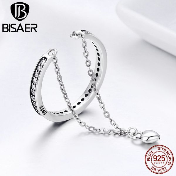 bisaer 100% стерлингового серебра 925 ясно cz двойной цепи в форме сердца регулируемая палец кольца для женщин изящных ювелирных изделий из, Slivery;golden
bisaer 100% стерлингового серебра 925 ясно cz двойной цепи в форме сердца регулируемая палец кольца для женщин изящных ювелирных изделий из, Slivery;golden