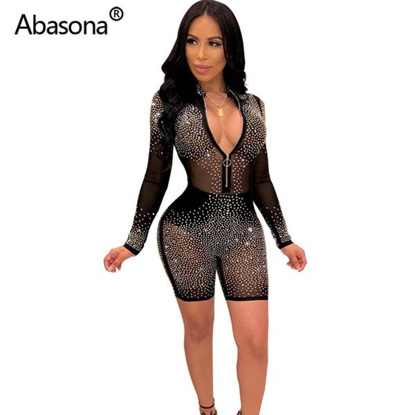 abasona glam rhinestone night playsuits mesh sheer zip front club party tight rompers summer womens 2020 bodycon jumpsuits, Black;white
abasona glam rhinestone night playsuits mesh sheer zip front club party tight rompers summer womens 2020 bodycon jumpsuits, Black;white