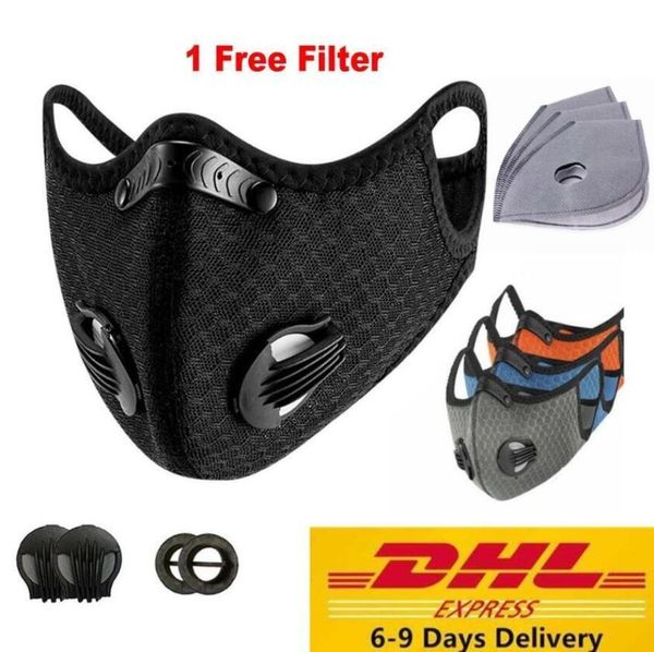 DHL Cycling Protective Mask With Filter Activated Carbon PM2.5 Anti-Pollution Sport Running Training MTB Road Bike Cycling Mask FY9060