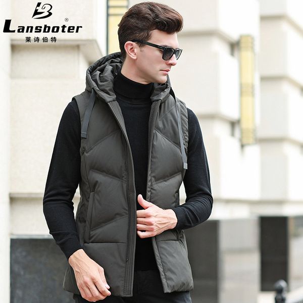 down vest men's mid-length hooded autumn & winter 2019 new style warm youth sleeveless versatile vest men's outerwear, Black
down vest men's mid-length hooded autumn & winter 2019 new style warm youth sleeveless versatile vest men's outerwear, Black