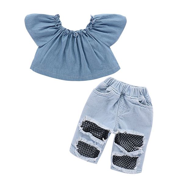 girls sets new spring summer denim children t-shirt+shorts 2pcs kids suit fashion 3-7t children clothes, White
girls sets new spring summer denim children t-shirt+shorts 2pcs kids suit fashion 3-7t children clothes, White