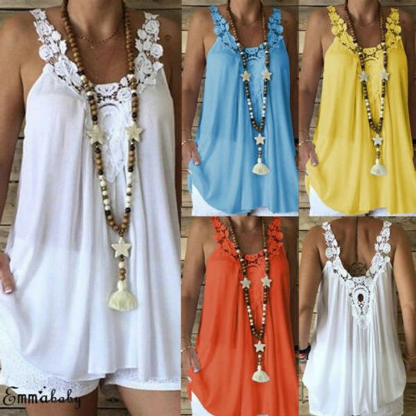 fashion solid blouse women o neck lace hollow sleeveless casual summer loose blouse shirt tunic, White
fashion solid blouse women o neck lace hollow sleeveless casual summer loose blouse shirt tunic, White
