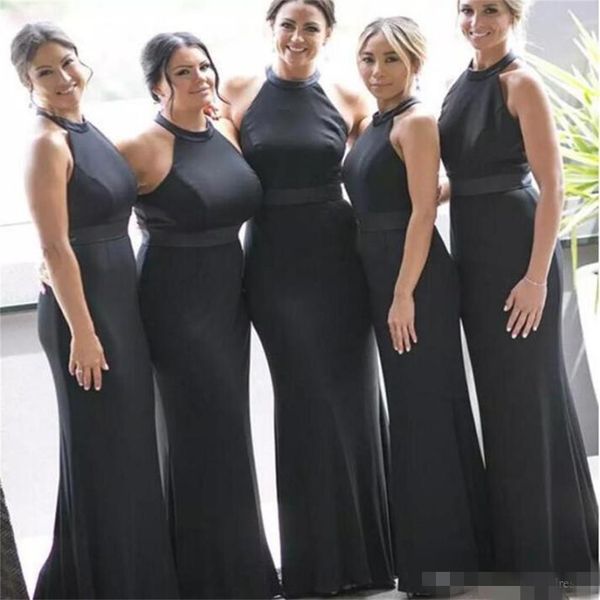 black mermaid bridesmaid dresses chiffon halter sash ribbon floor length custom made plus size maid of honor gown wedding guest party, White;pink
black mermaid bridesmaid dresses chiffon halter sash ribbon floor length custom made plus size maid of honor gown wedding guest party, White;pink