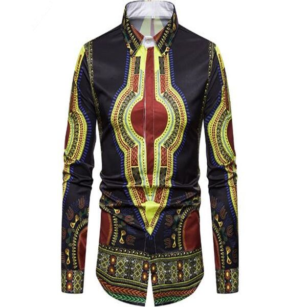 spring 2019 new men's fashion quality 3d digital print lapel long-sleeve shirt african wind shirt cs901, White;black
spring 2019 new men's fashion quality 3d digital print lapel long-sleeve shirt african wind shirt cs901, White;black