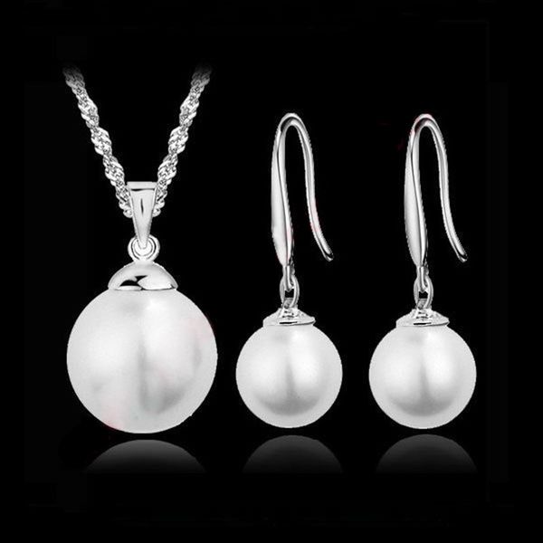 classic bridal jewely set good quality 925 sterling silver freshwater pearl pendant necklace earring women party gift
classic bridal jewely set good quality 925 sterling silver freshwater pearl pendant necklace earring women party gift