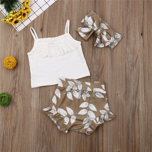 cute toddler baby girl summer clothes 3pcs sets lace sling tank +floral ruffled shorts+bow headband girl cotton outfit 0-24m, White
cute toddler baby girl summer clothes 3pcs sets lace sling tank +floral ruffled shorts+bow headband girl cotton outfit 0-24m, White