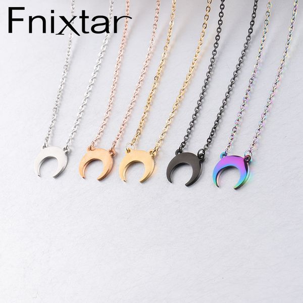 fnixtar stainless steel crescent choker ox horn pendant necklace ethnic braided boho jewelry necklace 5piece/lot, Silver
fnixtar stainless steel crescent choker ox horn pendant necklace ethnic braided boho jewelry necklace 5piece/lot, Silver