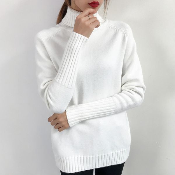 winter women christmas sweaters fashion cashmere turtleneck full sleeve simple pullovers korean chic female knitted jumpers, White;black
winter women christmas sweaters fashion cashmere turtleneck full sleeve simple pullovers korean chic female knitted jumpers, White;black