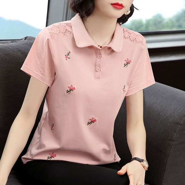 mom summer short-sleeved t- 2020 large size cotton lapel polo loose women's body shirt shirt tie collar top, White
mom summer short-sleeved t- 2020 large size cotton lapel polo loose women's body shirt shirt tie collar top, White