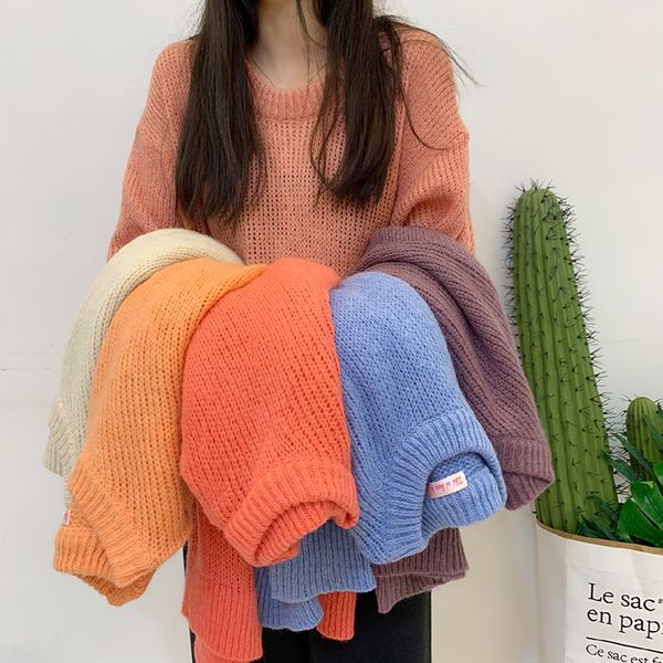 2019 o neck long sleeve pullover knitted sweaters autumn winter loose thin sweater women solid jumper sweater mujer, White;black
2019 o neck long sleeve pullover knitted sweaters autumn winter loose thin sweater women solid jumper sweater mujer, White;black