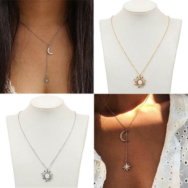 sale adjustable vintage multilayer women necklace fashion jewelry star crystal moon pendant bohemian, Silver
sale adjustable vintage multilayer women necklace fashion jewelry star crystal moon pendant bohemian, Silver