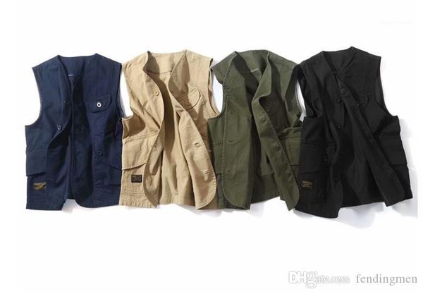 designer vests fashion vintage casual sleeveless cargo vest outwear mens american style vest multi pockets mens, Black;white
designer vests fashion vintage casual sleeveless cargo vest outwear mens american style vest multi pockets mens, Black;white