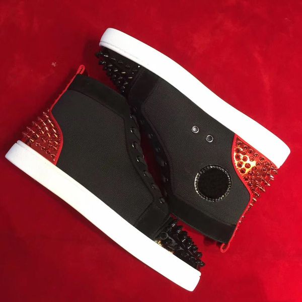 elegant brands red spikes red bottom sneaker shoes high rivets women men casual paris dancing skateboard shoes with box,eu35-46, Black
elegant brands red spikes red bottom sneaker shoes high rivets women men casual paris dancing skateboard shoes with box,eu35-46, Black