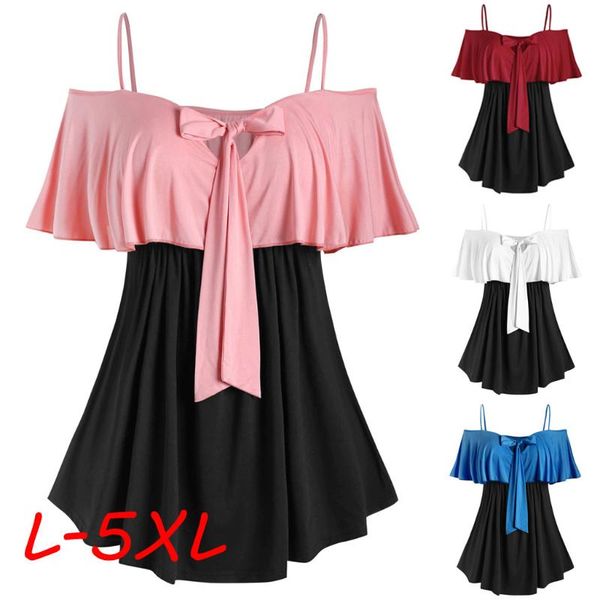 women's blouses & shirts cold shoulder blouse and for women 2021 summer solid color big size tunic shirt casual bowknot ruffled blusa, White
women's blouses & shirts cold shoulder blouse and for women 2021 summer solid color big size tunic shirt casual bowknot ruffled blusa, White