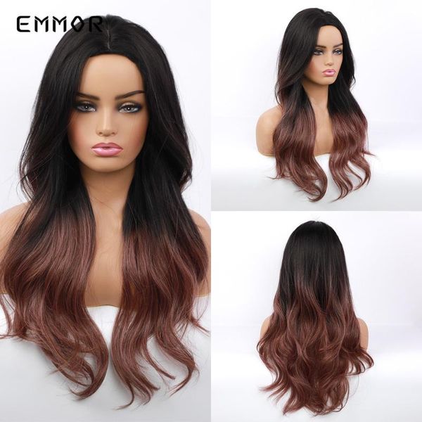 emmor long natural wave black to red brown ombre hair wig for black white women daily use synthetic party cosplay wigs
emmor long natural wave black to red brown ombre hair wig for black white women daily use synthetic party cosplay wigs