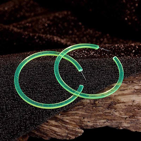 fashion female c shape transparent acrylic hoop earrings for women personalized big circle earring ladies night club jewelry, Golden;silver
fashion female c shape transparent acrylic hoop earrings for women personalized big circle earring ladies night club jewelry, Golden;silver