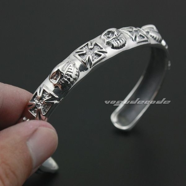 925 sterling silver cross skull bangle mens biker rock punk bangle 9a007 fit 6.5 ~ 7.5 inches wrist, Black
925 sterling silver cross skull bangle mens biker rock punk bangle 9a007 fit 6.5 ~ 7.5 inches wrist, Black