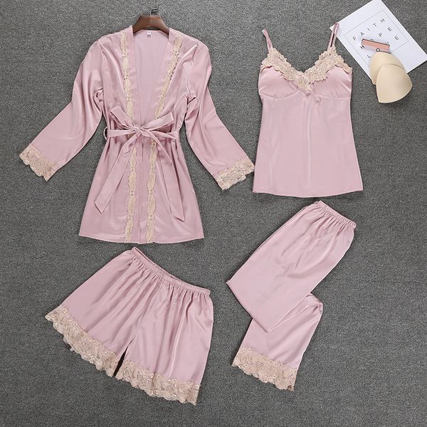 2018 new womens 4pc strap pants suit night robe sleepwear sets casual pajamas nightwear kimono bath gown l xl, Blue;gray
2018 new womens 4pc strap pants suit night robe sleepwear sets casual pajamas nightwear kimono bath gown l xl, Blue;gray