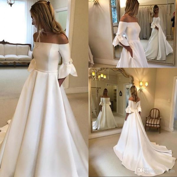 african simple boho plus size wedding dresses o-neck illusion back wedding dress bridal gowns satin tulle vestido de noiva, White
african simple boho plus size wedding dresses o-neck illusion back wedding dress bridal gowns satin tulle vestido de noiva, White