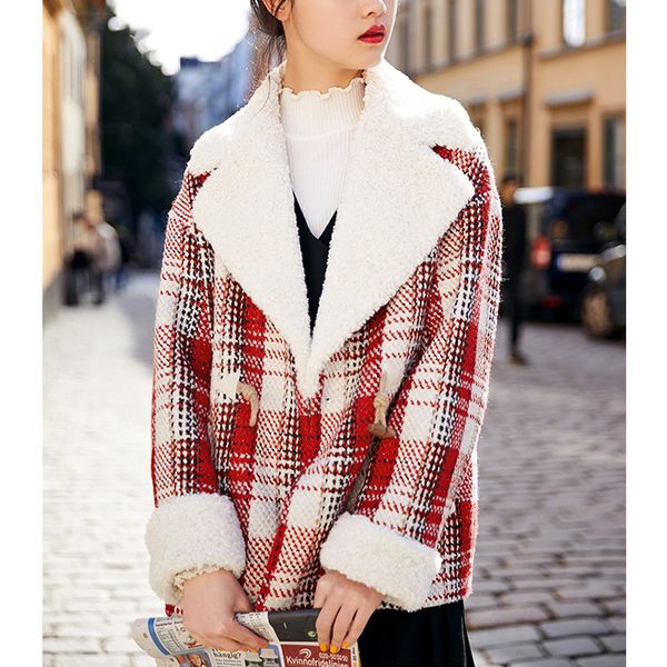 omikron new fashion turn-down collar outerwear winter clothing fashion warm woolen blends female elegant woolen plaid coat, Black
omikron new fashion turn-down collar outerwear winter clothing fashion warm woolen blends female elegant woolen plaid coat, Black