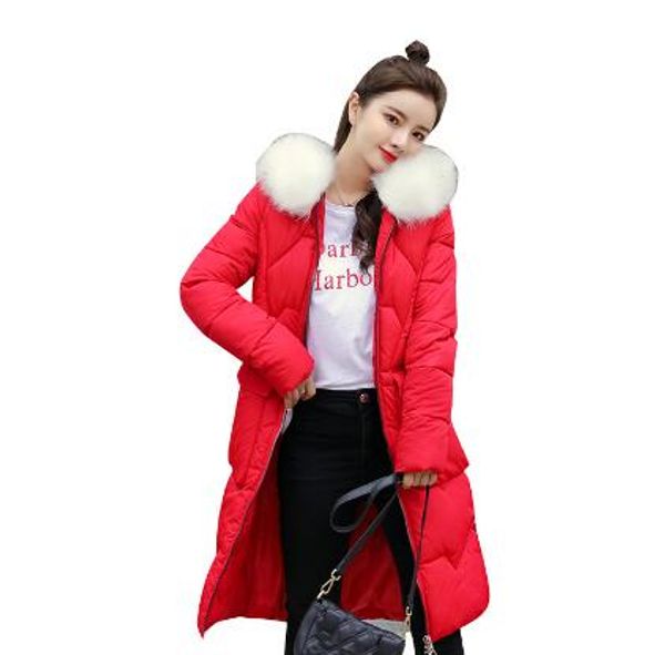 wholesale fashion women's winter long section large fur collar slim hooded down cotton coat size s-xxl, Black
wholesale fashion women's winter long section large fur collar slim hooded down cotton coat size s-xxl, Black