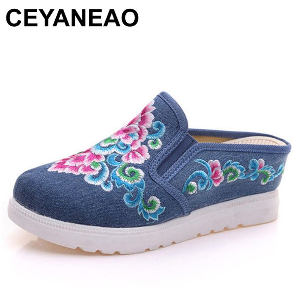 ceyaneao denim embroidery women canvas slip-on wedge platforms slippers summer ladies casual embroidered comfort slides shoes, Black
ceyaneao denim embroidery women canvas slip-on wedge platforms slippers summer ladies casual embroidered comfort slides shoes, Black