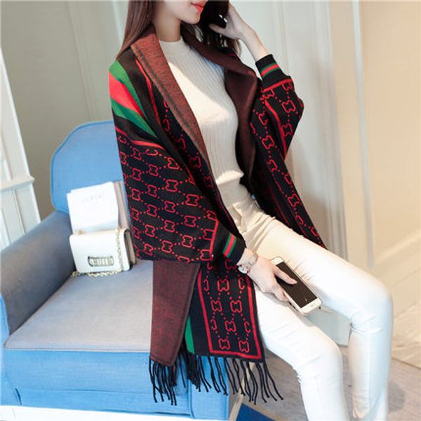 winter women knitted cardigan girls jacket sweater poncho female fashion loose shawl, White;black
winter women knitted cardigan girls jacket sweater poncho female fashion loose shawl, White;black