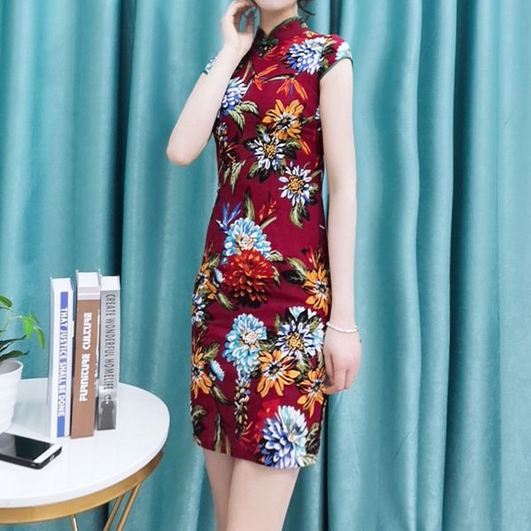 2019 chinese dress cheongsam qipao style chinese oriental dresses modern qipao dress female long cotton floral print, Red
2019 chinese dress cheongsam qipao style chinese oriental dresses modern qipao dress female long cotton floral print, Red