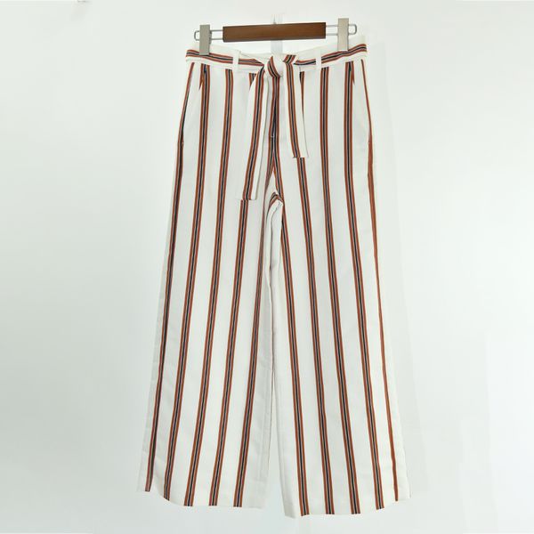 2019 spring summer stripe print with sash women straight wide leg pants may515, Black;white
2019 spring summer stripe print with sash women straight wide leg pants may515, Black;white