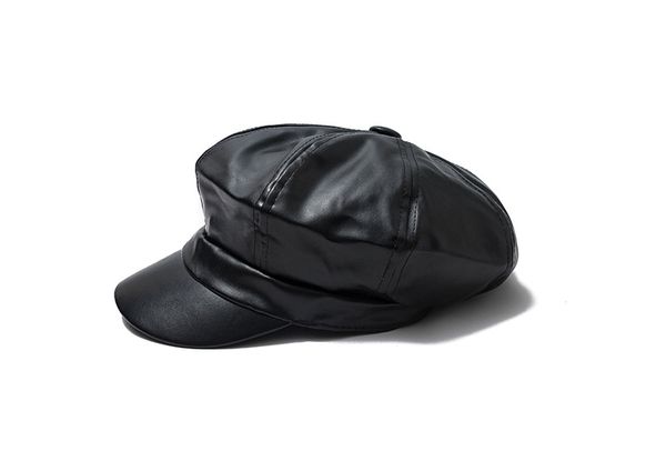 maxi high-quality pu leather octagonal hat women's autumn british trendy fashion wild leather hats cap beret, Blue;gray
maxi high-quality pu leather octagonal hat women's autumn british trendy fashion wild leather hats cap beret, Blue;gray