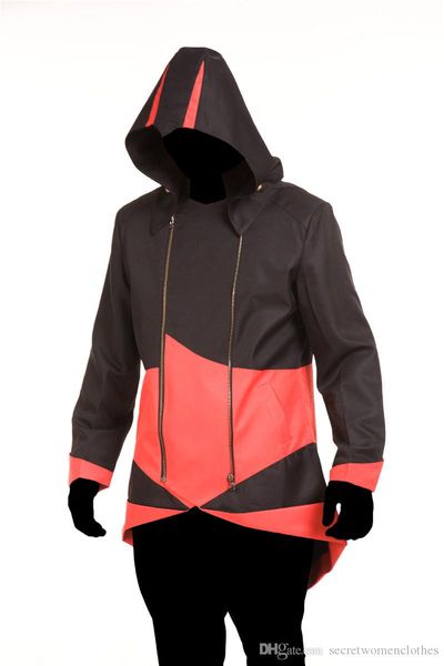 assassin's creed mens cospaly costume designer game long sleeves hooded jacket mens halloween theme costume, Black;red
assassin's creed mens cospaly costume designer game long sleeves hooded jacket mens halloween theme costume, Black;red