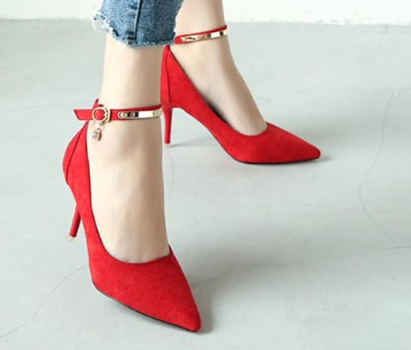 2019 women's shoes in spring and autumn with new style high heel fine heel pointed end suede #t06, Black
2019 women's shoes in spring and autumn with new style high heel fine heel pointed end suede #t06, Black
