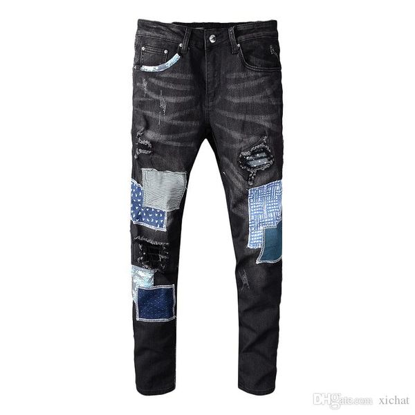 2019 autumn mens ripped patches skinny blue jeans designer distressed badge slim fit motorcycle biker hole beggar hip hop denim pants 603
2019 autumn mens ripped patches skinny blue jeans designer distressed badge slim fit motorcycle biker hole beggar hip hop denim pants 603