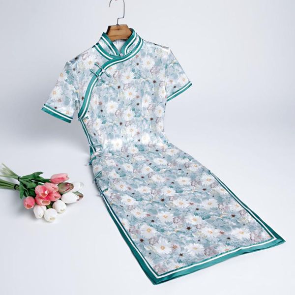 ethnic clothing oversize 4xl green chrysanthemum qipao dresses traditional chinese lady mid-length silk brocade novelty cheongsam, Red
ethnic clothing oversize 4xl green chrysanthemum qipao dresses traditional chinese lady mid-length silk brocade novelty cheongsam, Red