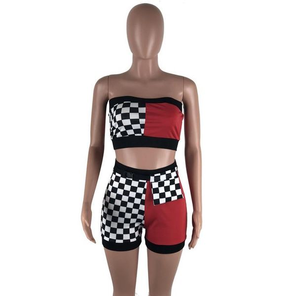 sashes summer panelled skinny 2pcs causal sets new arrival plaid womens two piece shorts with, White
sashes summer panelled skinny 2pcs causal sets new arrival plaid womens two piece shorts with, White