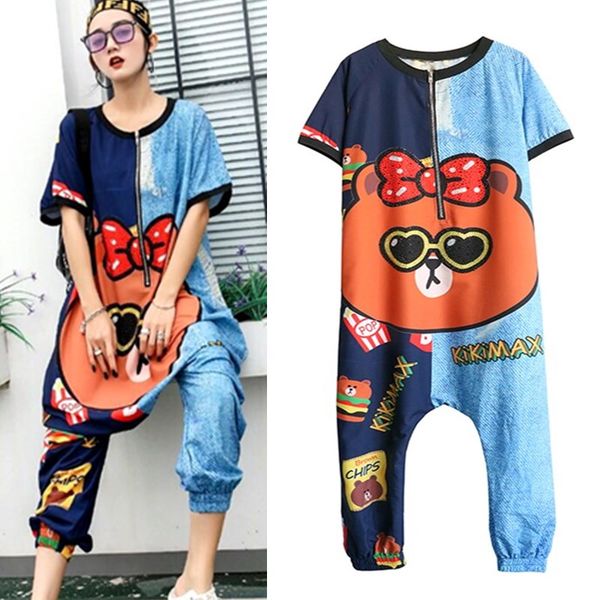 unique style women playsuit letter printing overalls rompers streetwear punk casual pants summer cool jumpsuits nz62, Black;white
unique style women playsuit letter printing overalls rompers streetwear punk casual pants summer cool jumpsuits nz62, Black;white