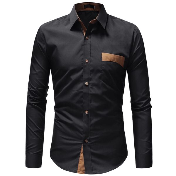 fashion male shirt long-sleeves classic pocket collage mens dress shirts slim men shirt, White;black
fashion male shirt long-sleeves classic pocket collage mens dress shirts slim men shirt, White;black
