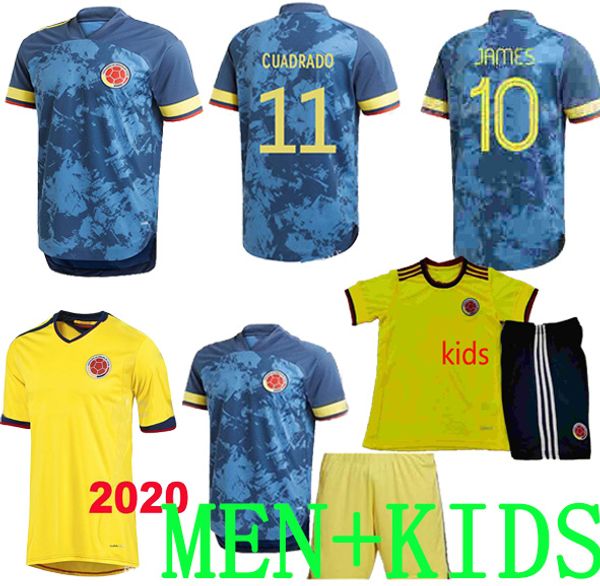 2020 colombia soccer jersey home james valderrama copa america colombia 2021 football shirt falcao cuadrado camiseta futbol men kids uniform, Black;yellow