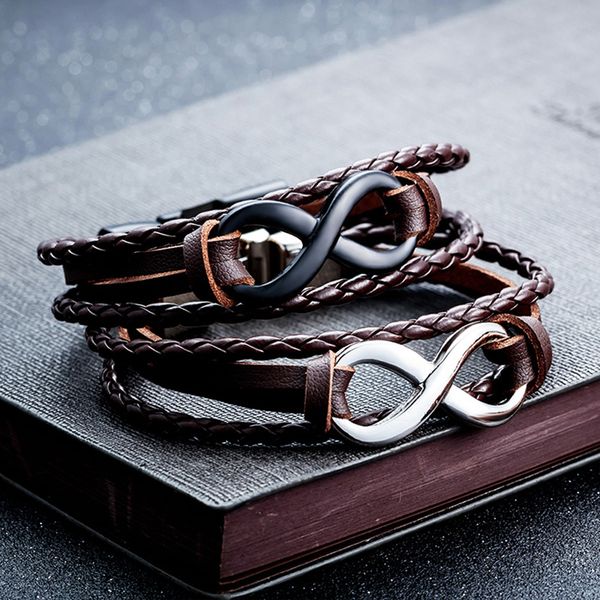 infinity leather bracelet pu & stainless steel 6 styles men cool decor boyfriend gift charm braid bracelet love birthday gift, Black
infinity leather bracelet pu & stainless steel 6 styles men cool decor boyfriend gift charm braid bracelet love birthday gift, Black