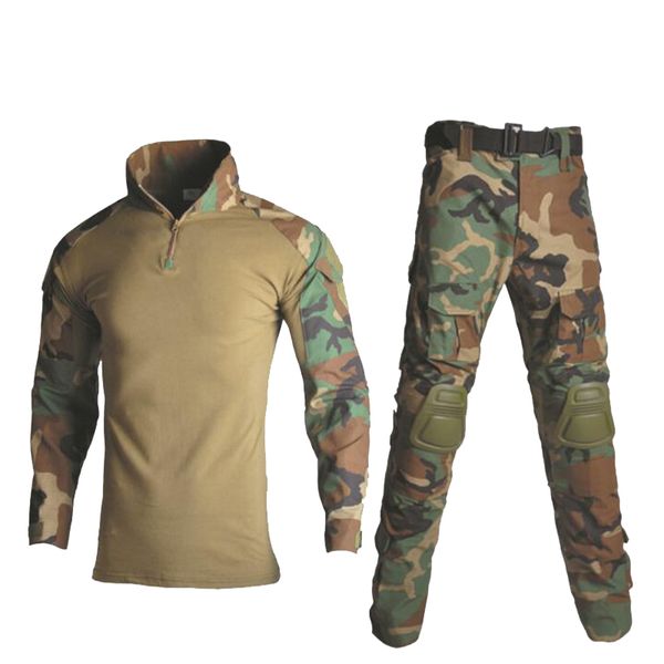 hunting sets uniform shirt + pants with knee elbow pads outdoor paintball tactical ghillie suit camouflage clothes, Camo
hunting sets uniform shirt + pants with knee elbow pads outdoor paintball tactical ghillie suit camouflage clothes, Camo