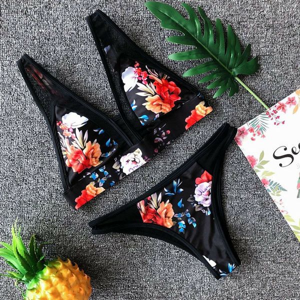 summer women flower print swimwear push up bikini sets swimsuit two pieces beach mesh patchwork bathing suits costume, White;black
summer women flower print swimwear push up bikini sets swimsuit two pieces beach mesh patchwork bathing suits costume, White;black
