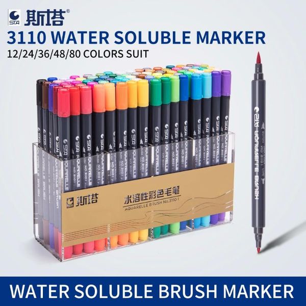 sta 80colors double head artist soluble colored sketch marker brush pen set for drawing design paints art supplies
sta 80colors double head artist soluble colored sketch marker brush pen set for drawing design paints art supplies