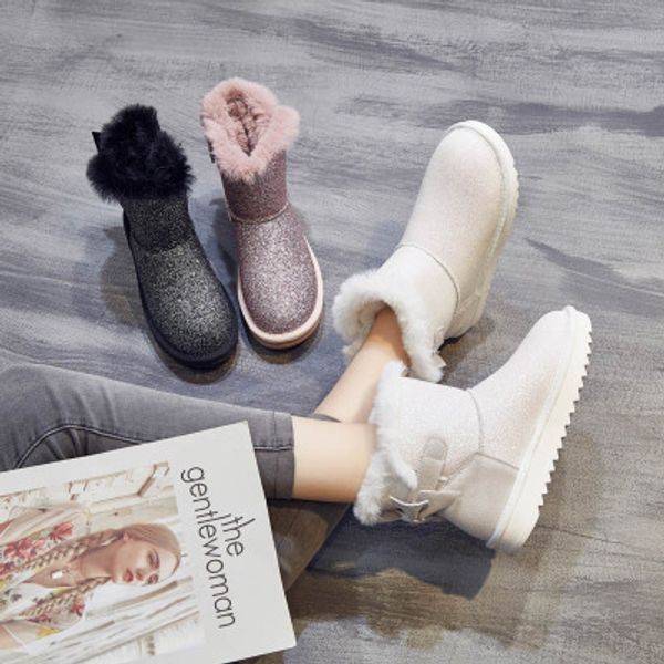 bling sequined cloth women students winter snow boots warm plush ankle boots anti-slippery rubber boots for women, Black
bling sequined cloth women students winter snow boots warm plush ankle boots anti-slippery rubber boots for women, Black