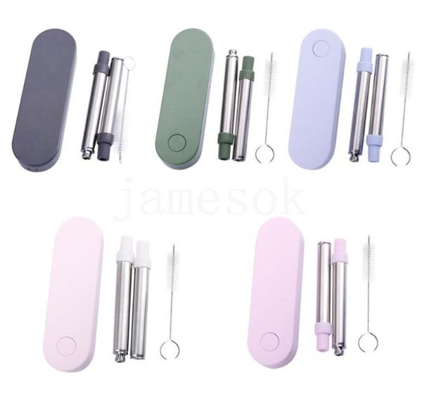 reusable collapsible drinking straws stainless steel telescopic metal straw with brush portable storage box 5 colors dc601
reusable collapsible drinking straws stainless steel telescopic metal straw with brush portable storage box 5 colors dc601
